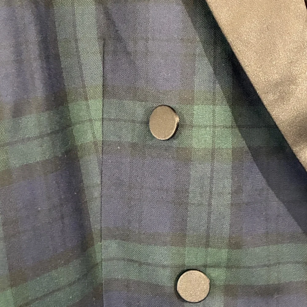 Ralph Lauren Plaid Double Breasted Satin Wool Tuxedo Blazer Green/Navy/Black 22W - Picture 13 of 14